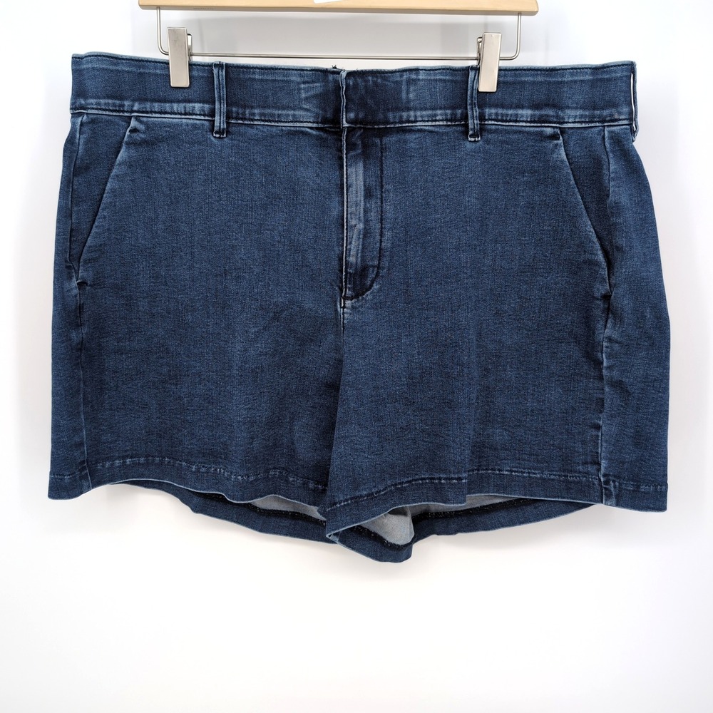 Torrid Shorts Blue Refined Super Soft Denim Trouser Shorts Plus Size 18